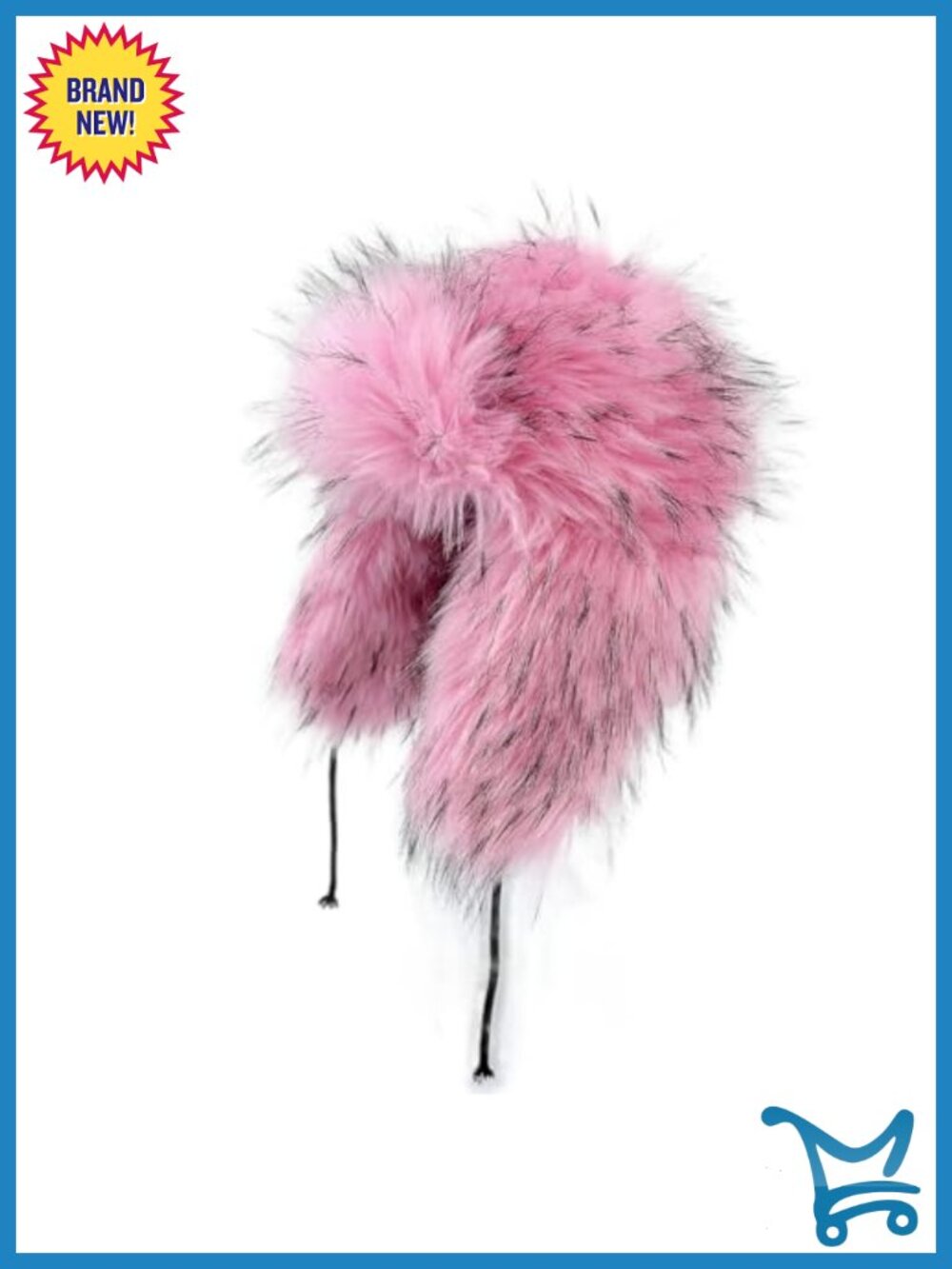 Faux Fur Trapper Hat with Earmuffs Y2K Russian Hat